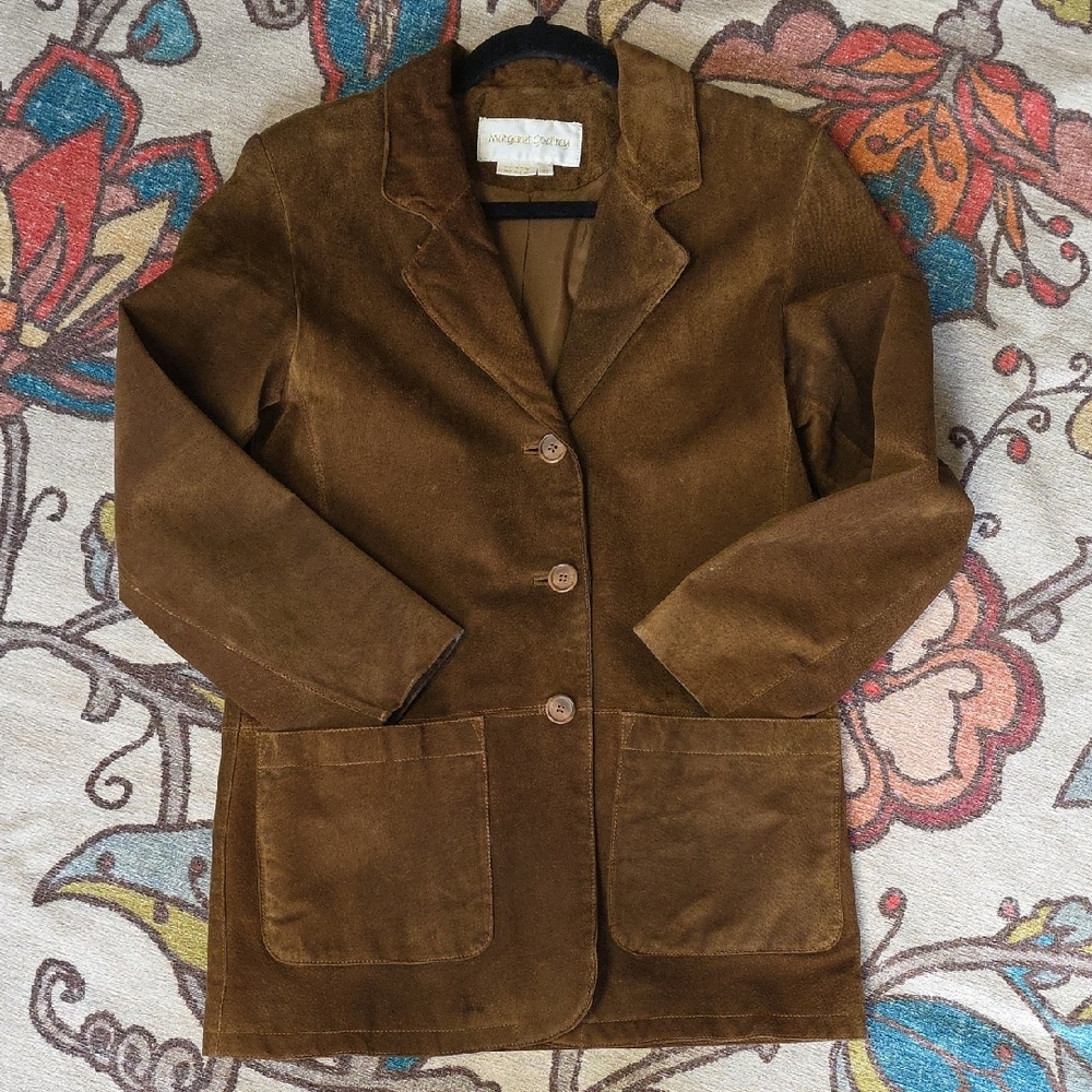 Chocolate Delicious Brown Women's Leather  Blazer 6p